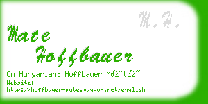 mate hoffbauer business card